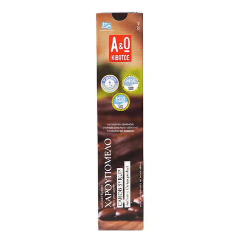  Carob Sirup Der Feine 250 ml – delikater Johannisbrot-Sirup mit feinem Aroma, ideal für mediterrane Desserts und Getränke.