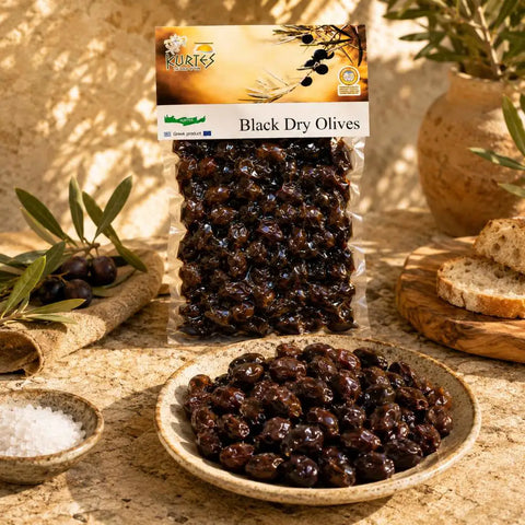 Black dry Olives - Schwarze auf Meersalz getrocknete Oliven