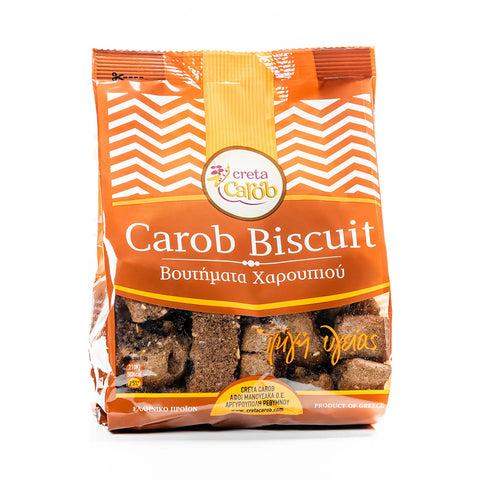 Creta Carob Johannisbrotgebäck Carob Biscuit 300 g – knusprige mediterrane Kekse mit natürlichem Johannisbrotgeschmack, ideal als Snack oder zu Tee und Kaffee.
