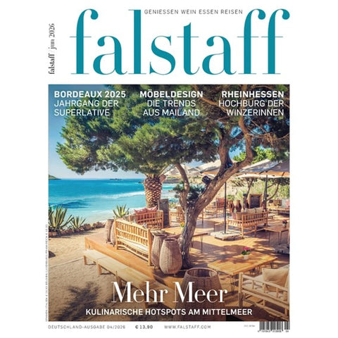 Titelbild der Juni Ausgabe des Falstaff Magazins 06-2026 Mehr Meer