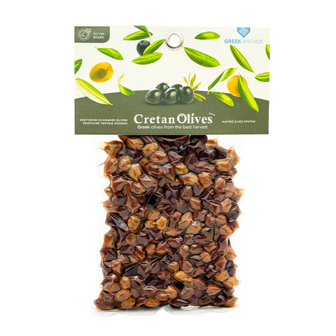 Cretan Olives - die kleine Koroneiki schwarz und reif mit einem intensiven Aroma. Ein echtes Genusserlebnis