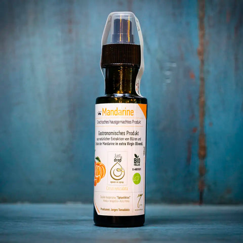 Just a Drop Olivenöl mit Mandarine aus Kreta – aromatisches natives Olivenöl, perfekt für mediterrane Küche und feine Dressings