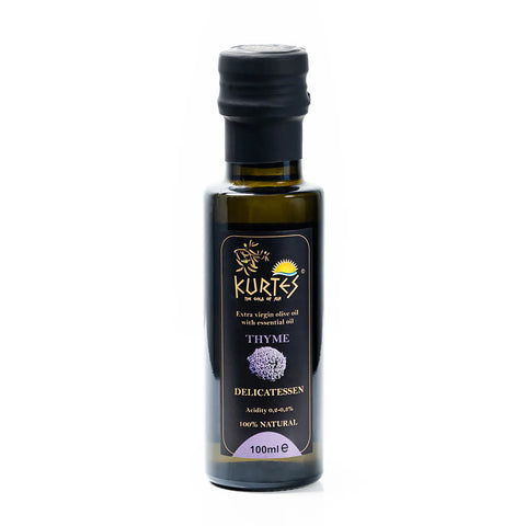 Kurtes Aromaöl Thymian, 100 ml – kraftvoll-aromatisches Thymianöl aus ausgesuchten Kräutern für würzige mediterrane Gerichte
