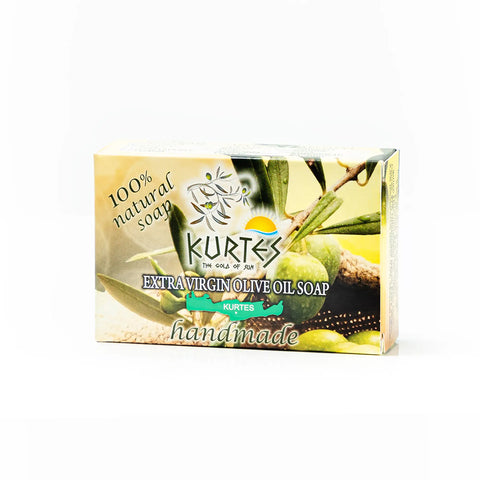 Kurtes Olivenölseife Honeysuckle aus extra nativem Olivenöl von Kreta – handgefertigte Naturseife mit dezent blumigem Duft