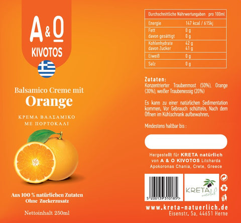 Balsamico mit Orange aus Kreta – 250 ml