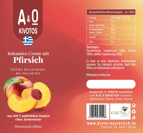 Balsamico mit Pfirsich aus Kreta – 250 ml