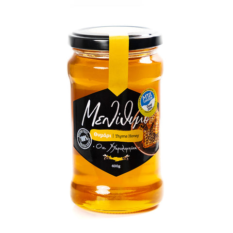 Melithymo Thymianhonig aus Griechenland, 400 g – aromatisch, naturrein und reich an ätherischen Ölen für puren mediterranen Genuss