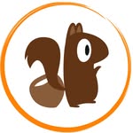 Nutnutter Firmenloge  Eichhörnchen mit der Nuss